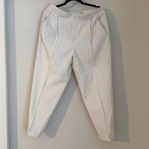 Zara White Pinstripe Chinos
